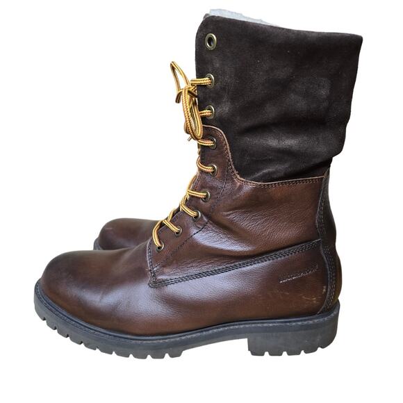 Aldo Chagan Mens Combat Boots Waterproof Sherpa Lined Brown Leather Suede sz 9 main image 7